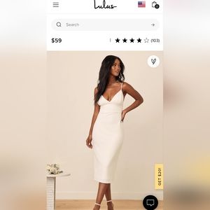 All In Favor White Midi Dress